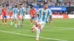 Lautaro Martinez célèbre son but lors de la victoire de l'Argentine face au Chili (1-0, Copa America), le 25 juin 2024