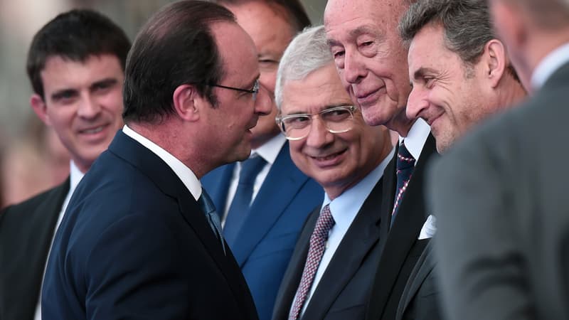 Manuel Valls, François Hollande et Nicolas Sarkozy en juin 2014  