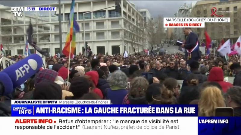 Marche anti-racisme: Jean-Luc Mélenchon présent dans le cortège marseillais aux côtés de Sébastien Delogu (LFI)