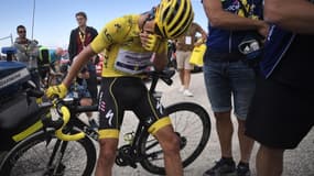Julian Alaphilippe à l'arrivée à La Planche des Belles Filles