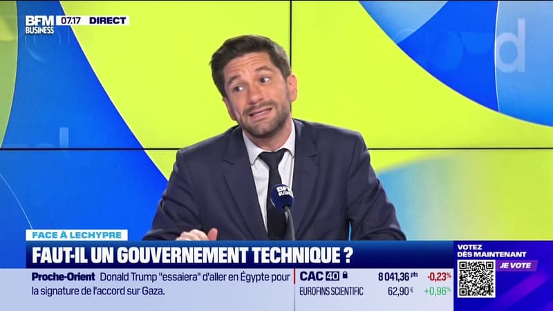 Emmanuel Lechypre face à Jean-Marc Daniel : Faut-il un gouvernement technique ? - 10/10