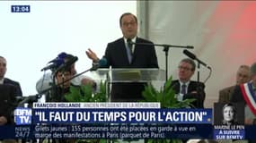 "Il faut du temps pour l'action." François Hollande a eu un mot pour Emmanuel Macron lors de ses vœux 