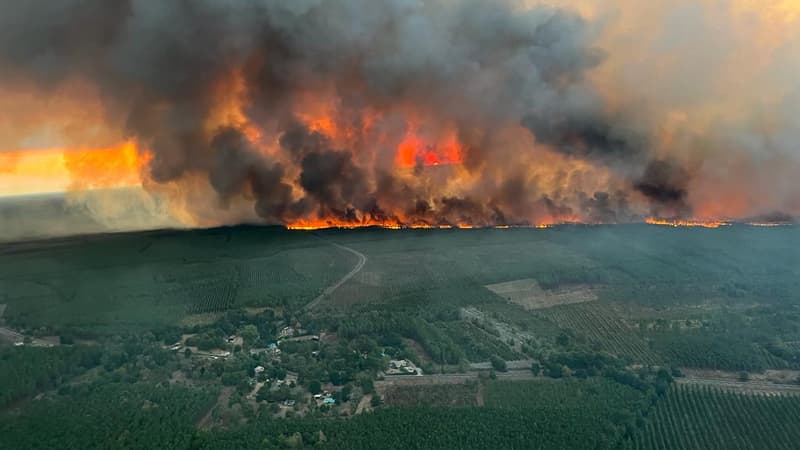 Incendies en Gironde: 6200 hectares brûlés, 10.000 personnes évacuées