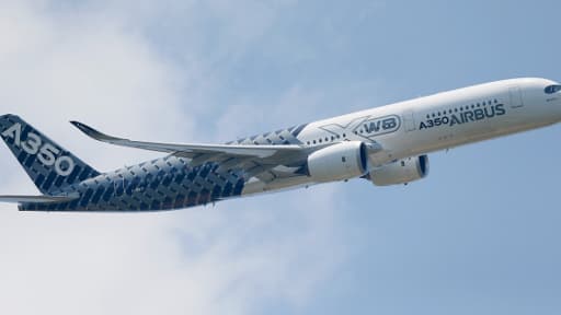 Un A350 lors d'un vol-test sans passager à bord, le 23 mai dernier.