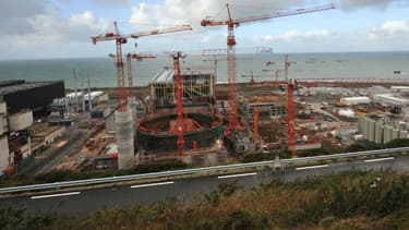 Le 26 novembre 2009, chantier de construction de l'EPR, le réacteur nucléaire de 3e génération, à Flamanville. (Photo d'illustration)