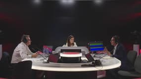 Le restaurateur Stéphane Manigold et Eric Lemaire, porte parole d'AXA échangent dans Brunet Neumann sur RMC