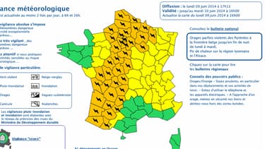 Ce sont désormais 41 départements qui sont placés en vigilance orange lundi.