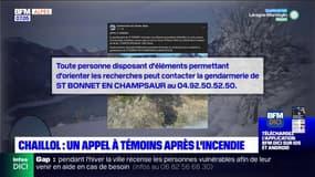 Incendie à Chaillol: les gendarmes lancent un appel à témoins