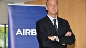 Tom Enders, le patron d'Airbus, sur le site de production de l'avionneur à Blagnac près de Toulouse, en mars 2018. 