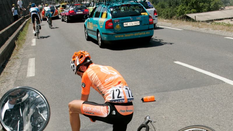 Comme ici sur le Tour de France, Igor Anton a chuté samedi sur la Vuelta et ne s'en est pas remis
