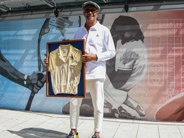 Yannick Noah lors d'un hommage pour le 40e anniversaire de son sacre à Roland-Garros