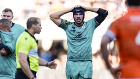 Timothé Mézou lors du match Vannes-Edimbourg (25-29, Challenge Cup), le 11 janvier 2025