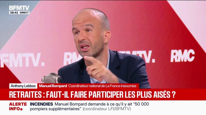 Manuel Bompard: "Je suis pour que les Français les plus aisés contribuent davantage (...) Je ne suis pas d'accord avec le fait que le gouvernement cible uniquement la catégorie des retraités"