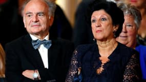 Jean-Michel Macron et son ex-femme Françoise Nogues-Macron lors de l'investiture de leur fils en 2017