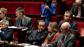 Sébastien Lecornu, Amélie de Montchalin et Roland Lescure à l'Assemblée nationale le 24 octobre 2025