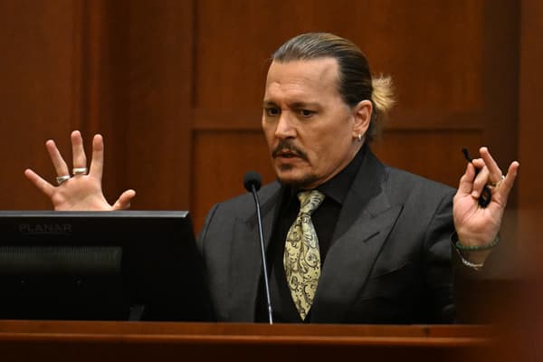 Actor Johnny Depp in court in Fairfax, Virginia, April 19, 2022.