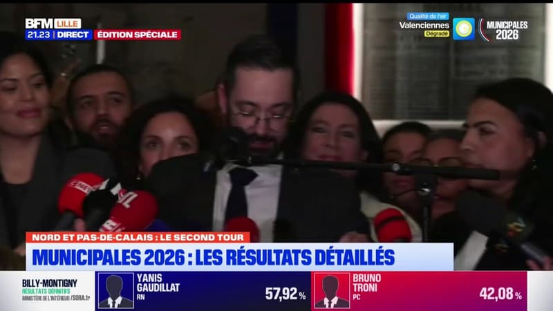 À Roubaix, David Guiraud prend la parole après son élection.