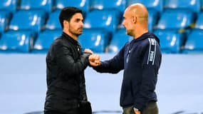 Mikel Arteta et Pep Guardiola