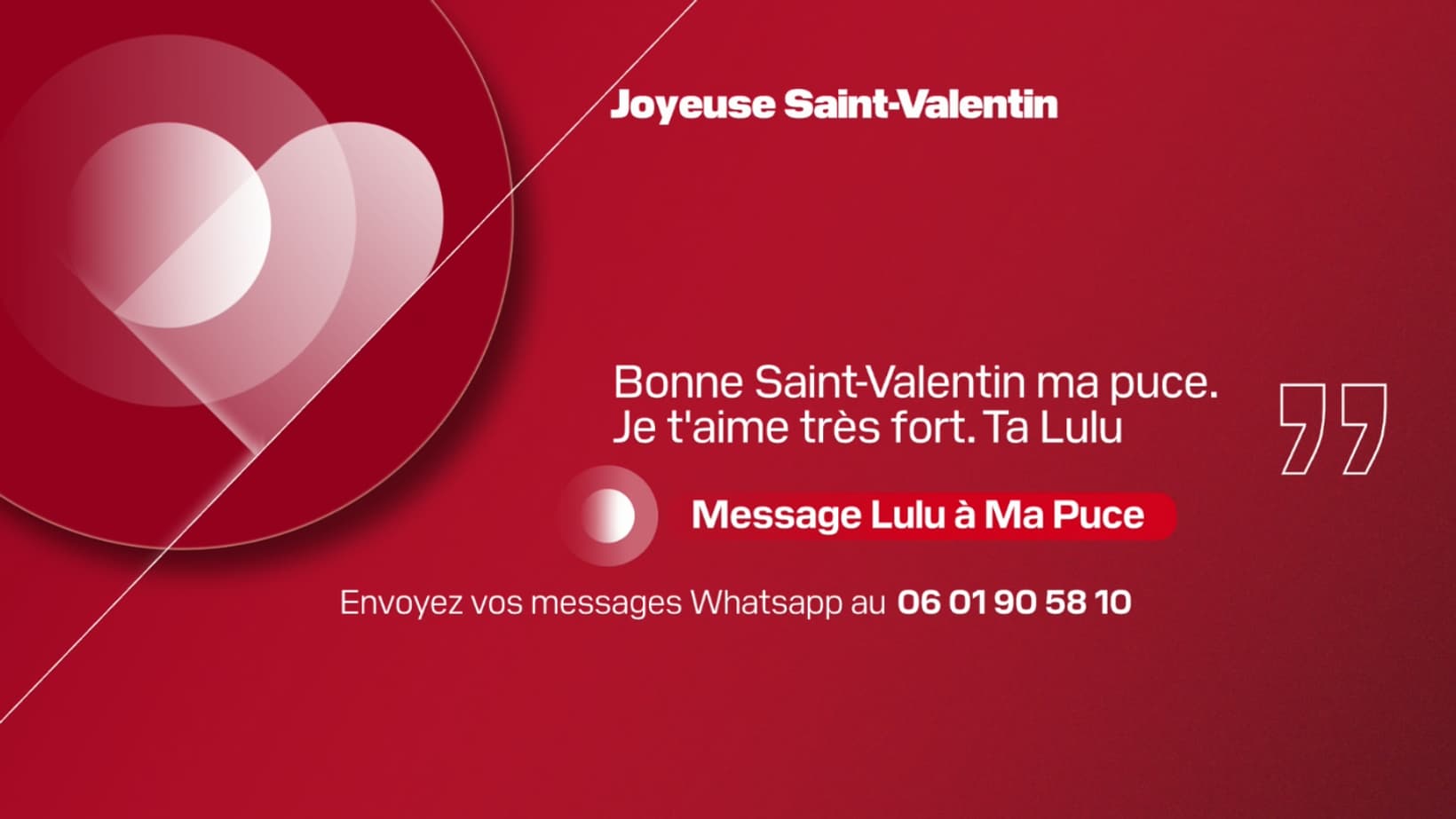 Message de Saint-Valentin, BFM DICI. Message de Saint-Valentin, BFM DICI.