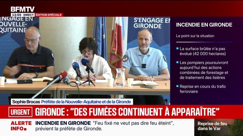 Incendie en Gironde: "La plus grosse opération de lutte contre un incendie dans l'histoire moderne de la Sécurité civile", selon la préfète Sophie Brocas