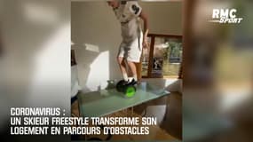 Coronavirus : Un skieur freestyle transforme son logement en parcours d'obstacles