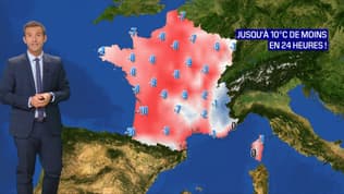 Le différentiel de température en France entre les journées du lundi 2 octobre et du 3 octobre 2023 