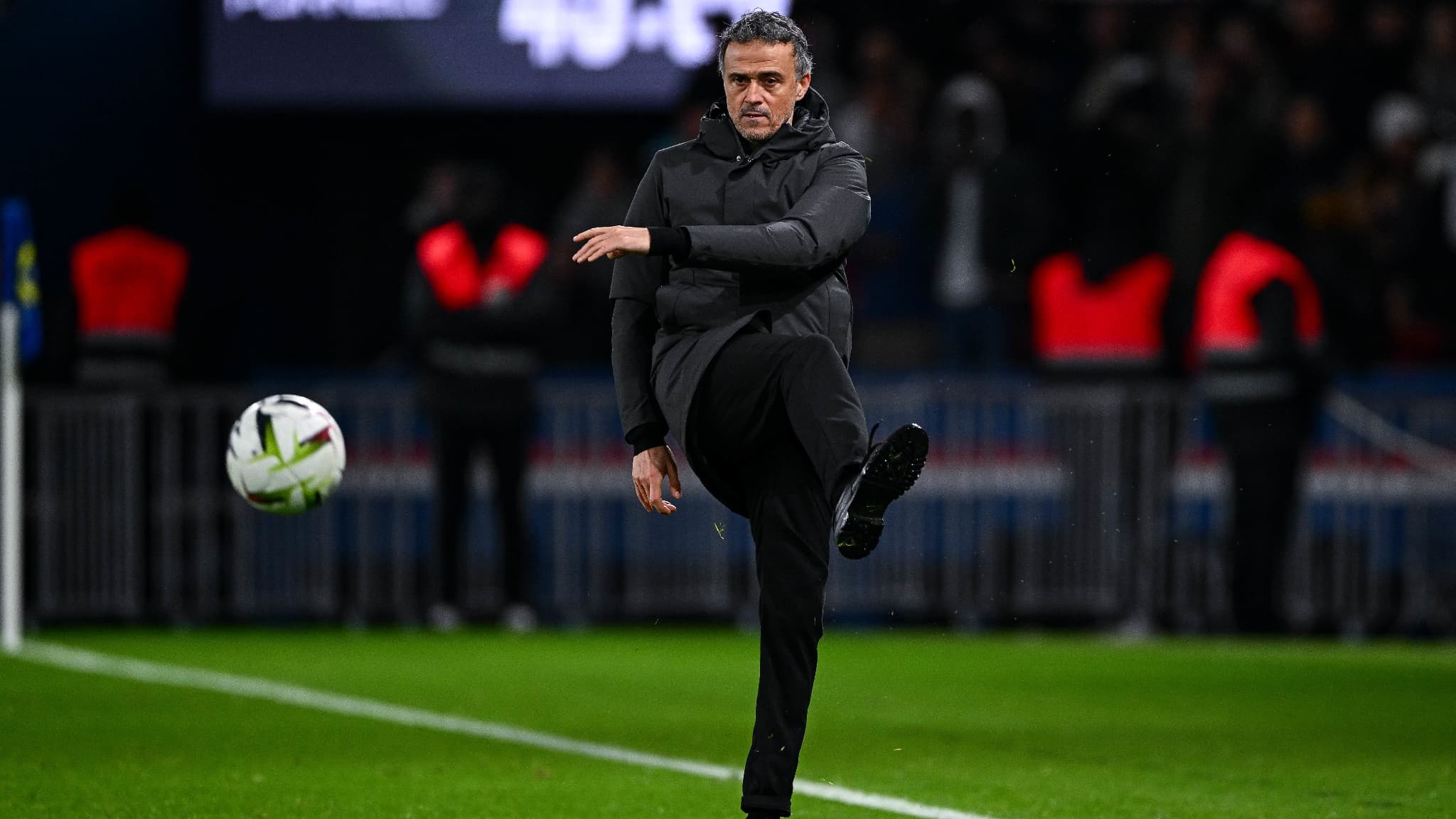 Luis Enrique lors de PSG-Lille, le 10 février 2024 en Ligue 1