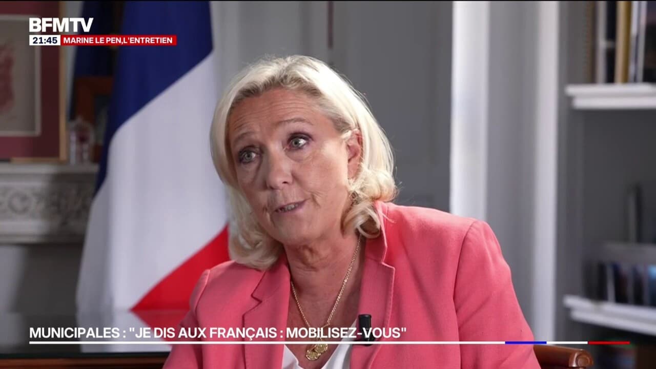 "Nos objectifs sont de gagner dans un maximum de villes", affirme Marine Le Pen à propos des élections municipales Kép