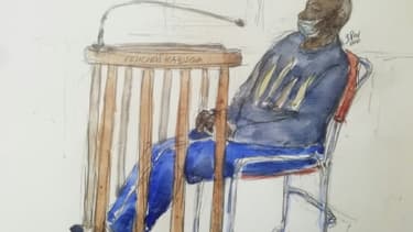 Image d'archives du procès de Felicien Kabuga, un des principaux suspects du génocide rwandais, le 20 mai 2020 à Paris