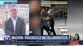 Proche de Macron filmé frappant un manifestant: "Sa sanction interroge par sa légèreté", estime Abad