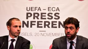 Aleksander Ceferin et Andrea Agnelli en 2018