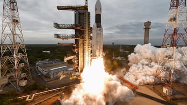 Décollage de la mission Chandrayaan-2, le 22 juillet 2019, en Inde