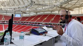 Un commentateur de la chaîne Qatari Alkass Sports en plein direct