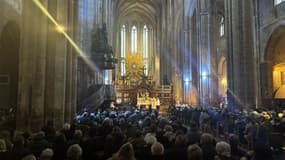L'intérieur de la basilique de Saint-Maximin-la-Sainte-Baume, lors des obsèques d'Émile le 8 février 2025.