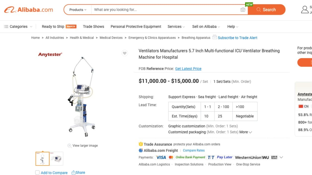 Respirateurs chinois 