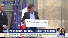 Nicolas Hulot: "Le sens de ma décision n'est pas de baisser les bras mais de regarder en face une dure réalité"