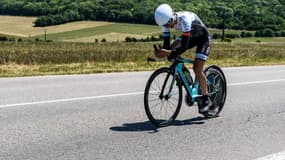 Marion Sicot lors du championnat de France sur route, le 28 juin 2018
