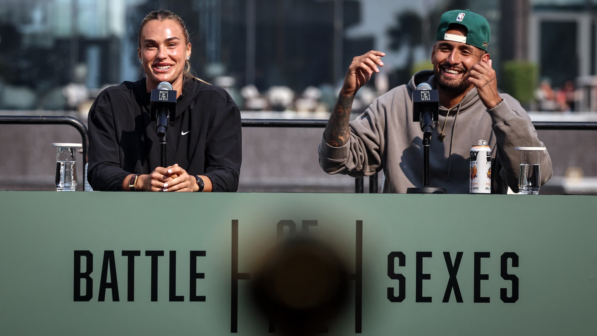 Aryna Sabalenka et Nick Kyrgios en conférence de presse à Dubaï avant la 