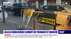 Lille: le boulevard Carnot en travaux et bouché
