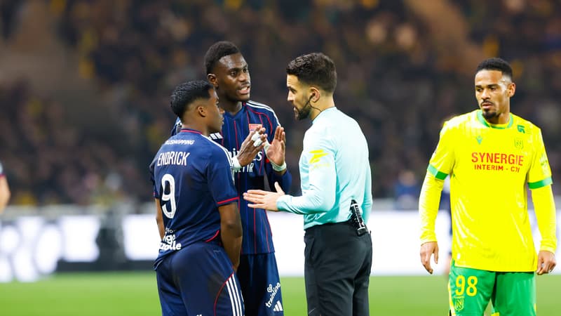 Nantes-OL: le premier carton rouge d'Endrick sous les couleurs lyonnaises