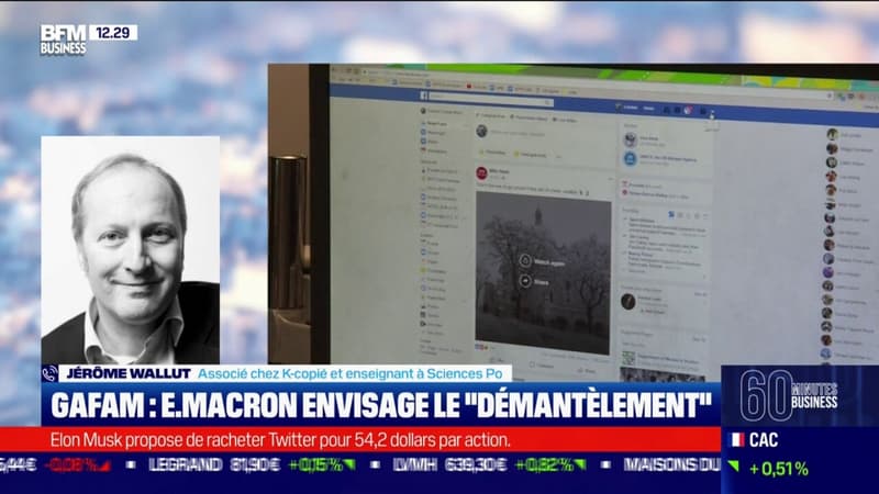 GAFAM : Emmanuel Macron envisage le démantèlement