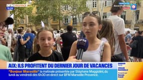 Aix-en-Provence: les écoliers profitent du dernier jour de vacances