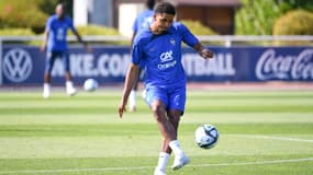 Wesley Fofana à Clairefontaine avec l'équipe de France, le 14/06/2023