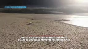 Il traverse un lac... à pied dans le Jura