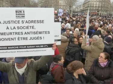 Une manifestation à Paris pour réclamer "justice" pour Sarah Halimi, le 5 janvier 2020.