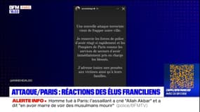Attaque mortelle à Paris: les réactions des élus franciliens