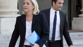 Marine Le Pen et Florian Philippot, à la sortie de l'Elysée, le 16 mai dernier.