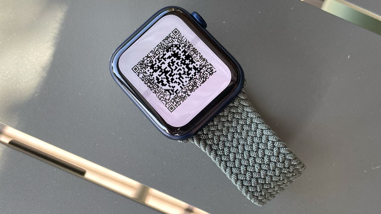 Un QR code sur l'Apple Watch.