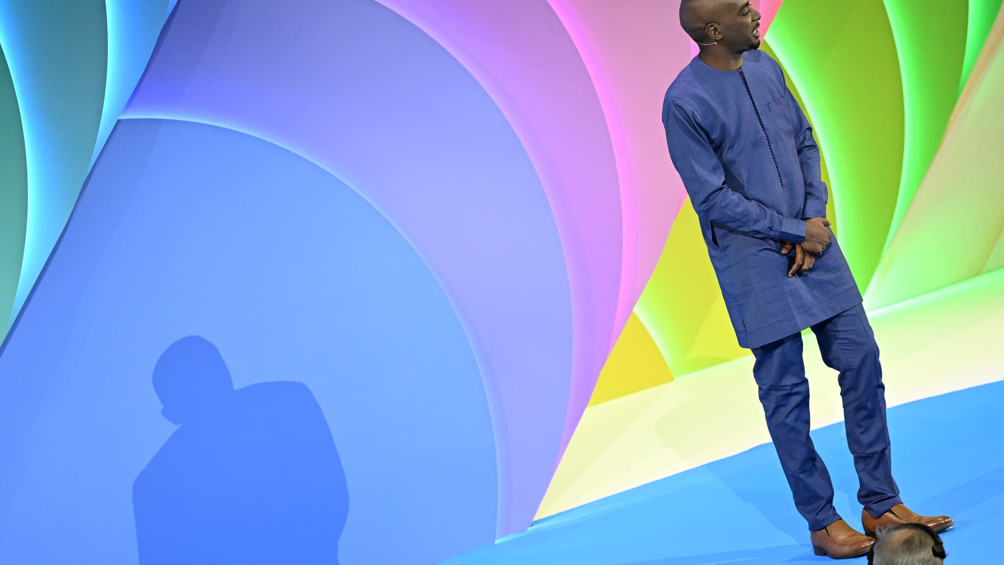 Abdoulaye Diack lors de l'événement Google AI le 5 décembre à Paris.