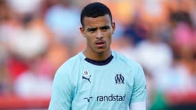 Mason Greenwood pendant l'échauffement du match Valence-OM en amical, le 29 juillet 2025